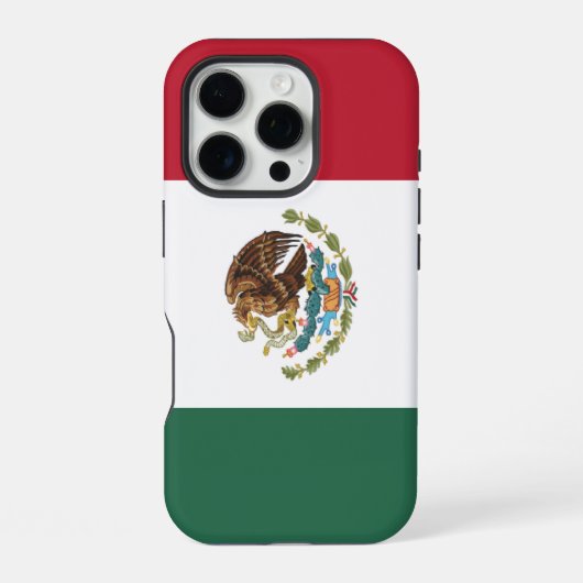 横三色メキシコ国旗 国章 イーグル iPhoneケース (裏面)