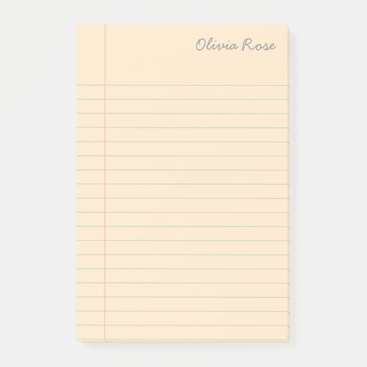横並パーソナライズされたび通学ノート紙クリーム ポストイット (正面)
