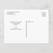 横写真 | 筆記体 ウェディング サンクスカード インビテーションポストカード (裏面)