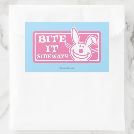 横向きに噛む 長方形シール (バッグ)