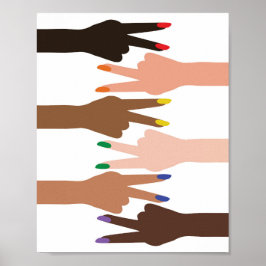 横向きの和平サイン ポスター