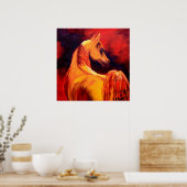 横向きの馬 ポスター (キッチン)