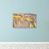 横向きイエローオレンジアラスカ秋のキャンバス印刷 キャンバスプリント (インサイチュ (ウッドフロア))