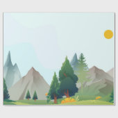 横向きイラストレーション ラッピングペーパー (フラット)