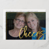 横向きフォトグリーンシェブロン巨大スクリプト応援 箔シーズンカード (正面)