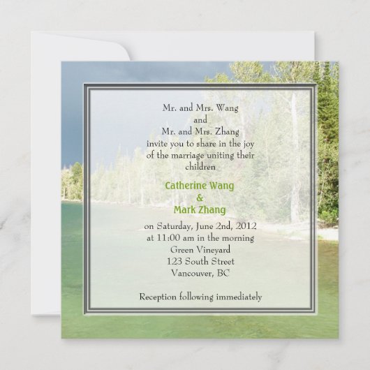 横向きフォト結婚式招待状。グランドテトン 招待状 (正面)