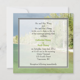 横向きフォト結婚式招待状。グランドテトン 招待状