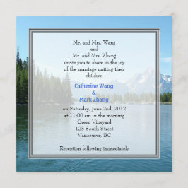 横向きフォト結婚式招待状。グランドテトン 招待状