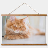 横向きランドスケープ猫フォトカスタム 吊り下げ型タペストリー (正面)