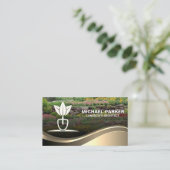 横向きロゴ | 庭園の背景 名刺 (スタンド正面)