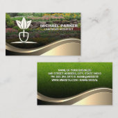 横向きロゴ | 庭園の背景 名刺 (正面/裏面)