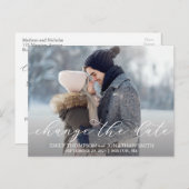 横向き写真結婚の日付はがきの変更 ポストカード (正面/裏面)