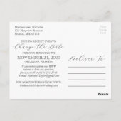 横向き写真結婚の日付はがきの変更 ポストカード (裏面)