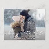 横向き写真結婚の日付はがきの変更 ポストカード (正面)