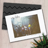 横向き写真黒い山かっこ – 白縁ど シーズンカード