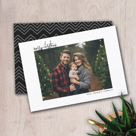 横向き写真黒い山かっこ – 白縁ど シーズンカード