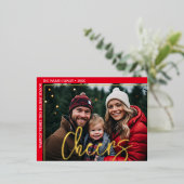 横向き写真 – オフセット巨大スクリプト – 応援 箔シーズンポストカード (立ち正面)