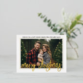 横向き写真 – 大きなメリークリスマススクリプト –  箔シーズンポストカード (立ち正面)