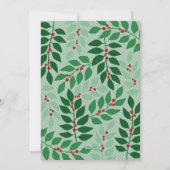 横向き写真 – Merry Christmas Botanical Red シーズンカード (裏面)