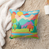 横向き自然ビュースロー枕 クッション (ブランケット)