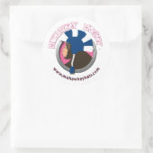 横向きMohawkey Monkeyシール ラウンドシール (バッグ)