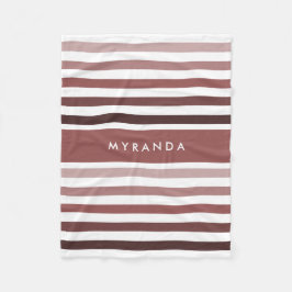 横向エレガントきストライプの名前（ソフトブラウン） フリースブランケット