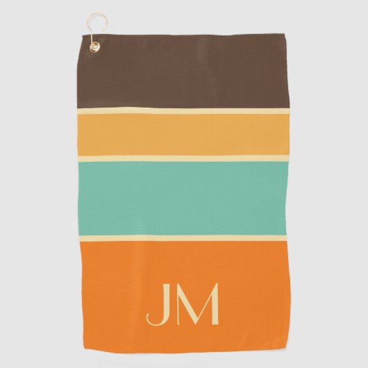 横向カラフルきスタイル線 ゴルフタオル (正面)