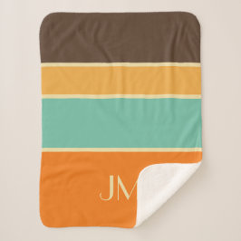 横向カラフルきスタイル線 シェルパブランケット