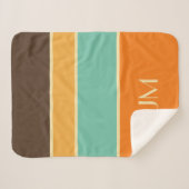 横向カラフルきスタイル線 シェルパブランケット (正面(横))