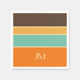 横向カラフルきスタイル線 スタンダードカクテルナプキン