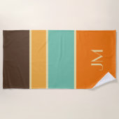 横向カラフルきスタイル線 ビーチタオル (正面)