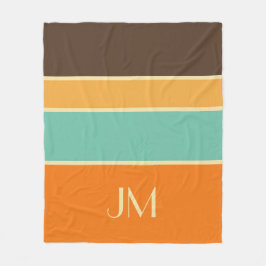 横向カラフルきスタイル線 フリースブランケット