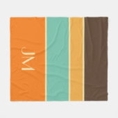 横向カラフルきスタイル線 フリースブランケット (正面(横))