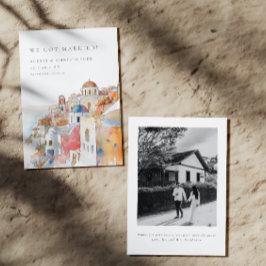 横向カラフル地中海のき写真の取り出し 案内状