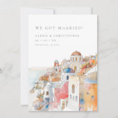 横向カラフル地中海のき写真の取り出し 案内状 (正面)