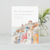 横向カラフル地中海のき写真の取り出し 案内状 (スタンド正面)