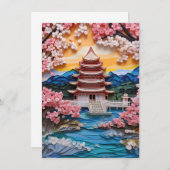 横向カラフル日本のき背景 ノートカード (正面/裏面)