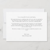 横向クラシックきロマンチック結婚写真 サンキューカード (裏面)