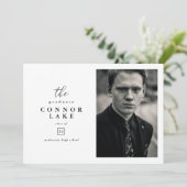 横向クラシックき卒業写真 案内状 (スタンド正面)