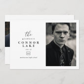 横向クラシックき卒業写真 案内状 (正面/裏面)