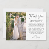 横向ミニマルモダンき結婚の写真 サンキューカード (正面)