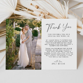 横向ミニマルモダンき結婚の写真 サンキューカード