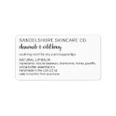 横向モダンきスキンケア製品原料リスト ラベル (正面)