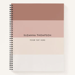 横向モダンきストライプベージュブラウン自然トーン ノートブック