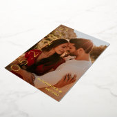 横向モダンき日付フェイクVellum日付の保存 箔招待状 (回転した状態)