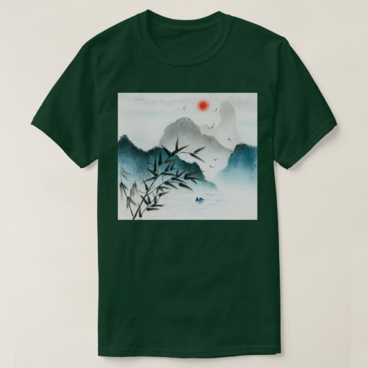 横向中国のき絵画の1 Tシャツ (デザイン正面)
