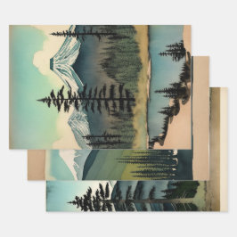 横向日本のき絵を描エフェラNo3 ラッピングペーパーシート