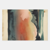 横向日本のき絵を描エフェラNo5 ラッピングペーパーシート (正面)