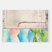 横向日本のき絵を描エフェラNo6 ラッピングペーパーシート (正面3)