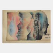 横向日本のき絵を描エフェラNo7 ラッピングペーパーシート (正面3)